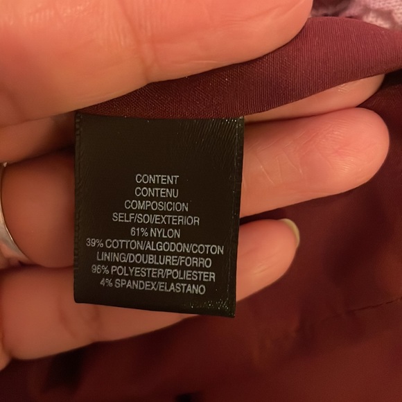 WAYF Marie Burgundy Floral Print Ruched Lace Ruffle Maxi Sheath Dress - Picture 12 of 12